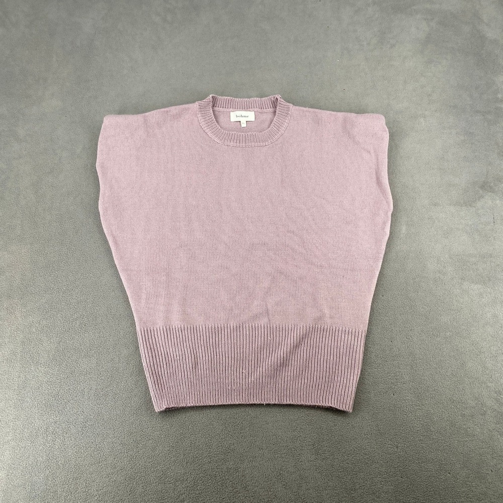 Bohme Womens Mauve Pink Knit Sleeveless Crew Neck Sweater Top XL BHM1201